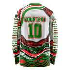 Personalized South Sydney Rabbitohs Long Sleeve Shirt Aboriginal Dot Art - Dreamtime Rugby Mascot