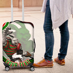 Personalized South Sydney Rabbitohs Luggage Cover Aboriginal Dot Art - Dreamtime Rugby Mascot