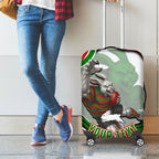 Personalized South Sydney Rabbitohs Luggage Cover Aboriginal Dot Art - Dreamtime Rugby Mascot