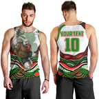 Personalized South Sydney Rabbitohs Men Tank Top Aboriginal Dot Art - Dreamtime Rugby Mascot