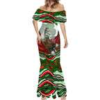 Personalized South Sydney Rabbitohs Mermaid Dress Aboriginal Dot Art - Dreamtime Rugby Mascot