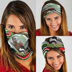 Personalized South Sydney Rabbitohs Neck Gaiter Aboriginal Dot Art - Dreamtime Rugby Mascot