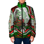 Personalized South Sydney Rabbitohs Padded Jacket Aboriginal Dot Art - Dreamtime Rugby Mascot