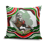 Personalized South Sydney Rabbitohs Pillow Cover Aboriginal Dot Art - Dreamtime Rugby Mascot
