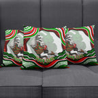 Personalized South Sydney Rabbitohs Pillow Cover Aboriginal Dot Art - Dreamtime Rugby Mascot