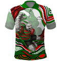 Personalized South Sydney Rabbitohs Polo Shirt Aboriginal Dot Art - Dreamtime Rugby Mascot