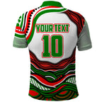 Personalized South Sydney Rabbitohs Polo Shirt Aboriginal Dot Art - Dreamtime Rugby Mascot