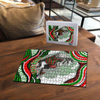 Personalized South Sydney Rabbitohs Puzzle Aboriginal Dot Art - Dreamtime Rugby Mascot