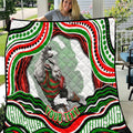 Personalized South Sydney Rabbitohs Quilt Aboriginal Dot Art - Dreamtime Rugby Mascot