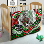 Personalized South Sydney Rabbitohs Quilt Aboriginal Dot Art - Dreamtime Rugby Mascot
