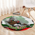 Personalized South Sydney Rabbitohs Round Carpet Aboriginal Dot Art - Dreamtime Rugby Mascot