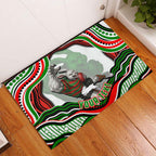 Personalized South Sydney Rabbitohs Rubber Doormat Aboriginal Dot Art - Dreamtime Rugby Mascot