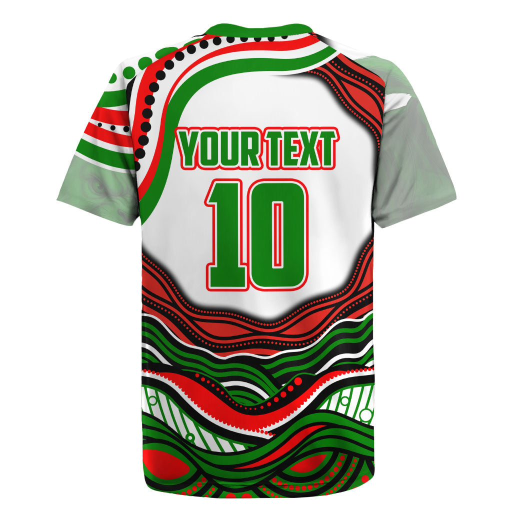Personalized South Sydney Rabbitohs Rugby Jersey Aboriginal Dot Art - Dreamtime Rugby Mascot