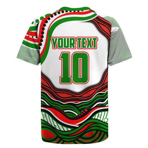 Personalized South Sydney Rabbitohs Rugby Jersey Aboriginal Dot Art - Dreamtime Rugby Mascot