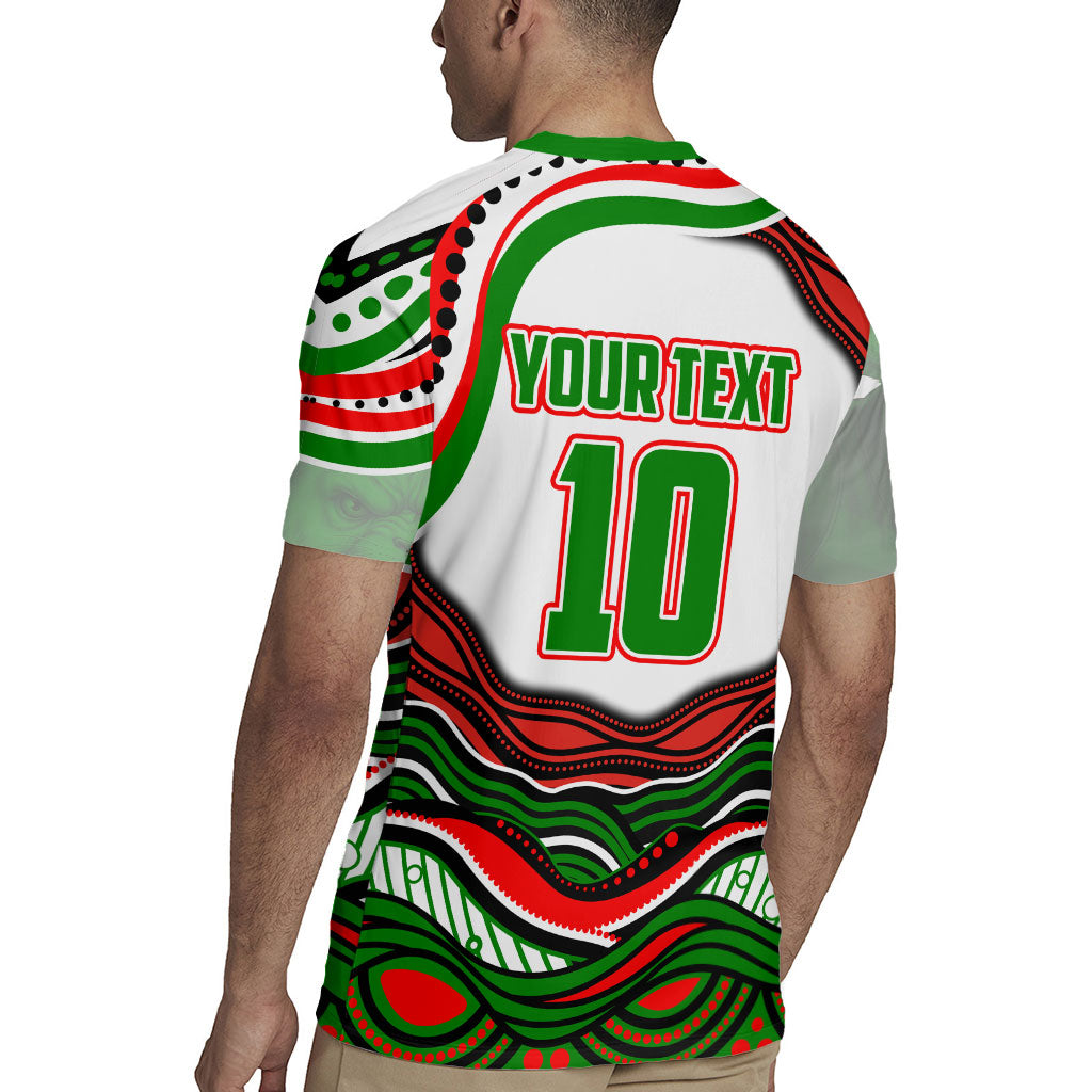 Personalized South Sydney Rabbitohs Rugby Jersey Aboriginal Dot Art - Dreamtime Rugby Mascot