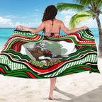 Personalized South Sydney Rabbitohs Sarong Aboriginal Dot Art - Dreamtime Rugby Mascot