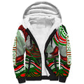 Personalized South Sydney Rabbitohs Sherpa Hoodie Aboriginal Dot Art - Dreamtime Rugby Mascot