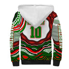 Personalized South Sydney Rabbitohs Sherpa Hoodie Aboriginal Dot Art - Dreamtime Rugby Mascot