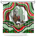 Personalized South Sydney Rabbitohs Shower Curtain Aboriginal Dot Art - Dreamtime Rugby Mascot