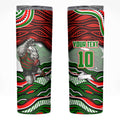Personalized South Sydney Rabbitohs Skinny Tumbler Aboriginal Dot Art - Dreamtime Rugby Mascot