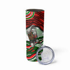Personalized South Sydney Rabbitohs Skinny Tumbler Aboriginal Dot Art - Dreamtime Rugby Mascot