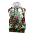 Personalized South Sydney Rabbitohs Sleeveless Hoodie Aboriginal Dot Art - Dreamtime Rugby Mascot