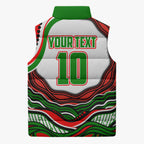 Personalized South Sydney Rabbitohs Sleeveless Puffer Jacket Aboriginal Dot Art - Dreamtime Rugby Mascot