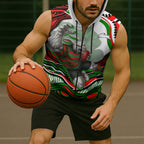Personalized South Sydney Rabbitohs Sleeveless Zip Hoodie Aboriginal Dot Art - Dreamtime Rugby Mascot