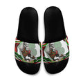Personalized South Sydney Rabbitohs Slide Sandals Aboriginal Dot Art - Dreamtime Rugby Mascot