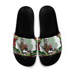 Personalized South Sydney Rabbitohs Slide Sandals Aboriginal Dot Art - Dreamtime Rugby Mascot