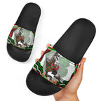 Personalized South Sydney Rabbitohs Slide Sandals Aboriginal Dot Art - Dreamtime Rugby Mascot