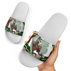 Personalized South Sydney Rabbitohs Slide Sandals Aboriginal Dot Art - Dreamtime Rugby Mascot