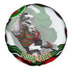 Personalized South Sydney Rabbitohs Spare Tire Cover Aboriginal Dot Art - Dreamtime Rugby Mascot