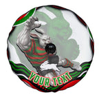 Personalized South Sydney Rabbitohs Spare Tire Cover Aboriginal Dot Art - Dreamtime Rugby Mascot
