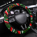 South Sydney Rabbitohs Steering Wheel Cover Aboriginal Dot Art - Dreamtime Rugby Mascot
