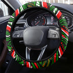South Sydney Rabbitohs Steering Wheel Cover Aboriginal Dot Art - Dreamtime Rugby Mascot