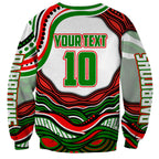 Personalized South Sydney Rabbitohs Sweatshirt Aboriginal Dot Art - Dreamtime Rugby Mascot
