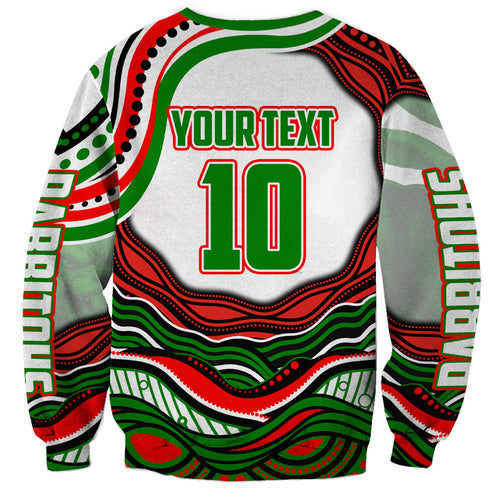 Personalized South Sydney Rabbitohs Sweatshirt Aboriginal Dot Art - Dreamtime Rugby Mascot