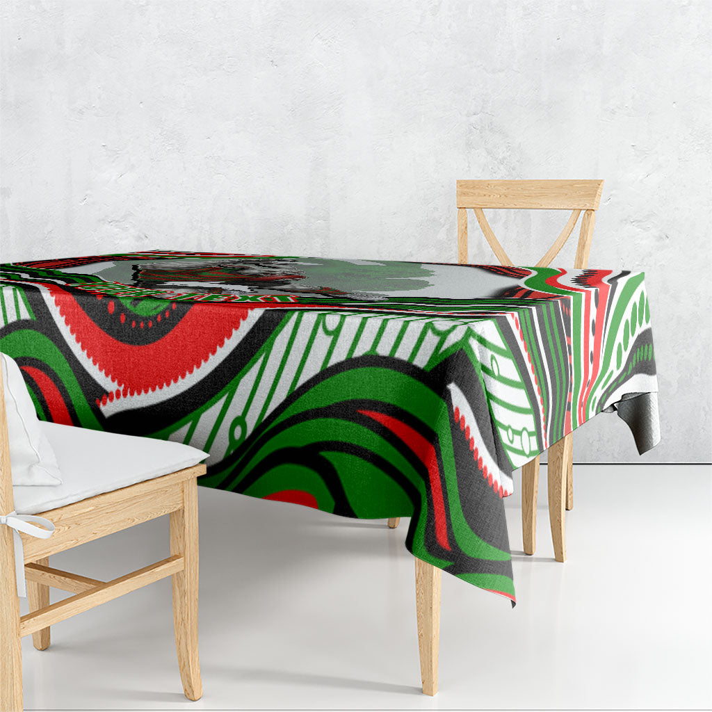 Personalized South Sydney Rabbitohs Tablecloth Aboriginal Dot Art - Dreamtime Rugby Mascot