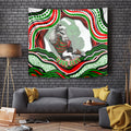 Personalized South Sydney Rabbitohs Tapestry Aboriginal Dot Art - Dreamtime Rugby Mascot