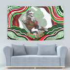 Personalized South Sydney Rabbitohs Tapestry Aboriginal Dot Art - Dreamtime Rugby Mascot