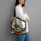 Personalized South Sydney Rabbitohs Tote Bag Aboriginal Dot Art - Dreamtime Rugby Mascot