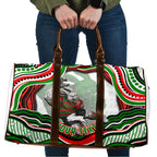 Personalized South Sydney Rabbitohs Travel Bag Aboriginal Dot Art - Dreamtime Rugby Mascot