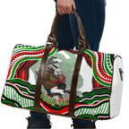 Personalized South Sydney Rabbitohs Travel Bag Aboriginal Dot Art - Dreamtime Rugby Mascot