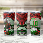 Personalized South Sydney Rabbitohs Tumbler Cup Aboriginal Dot Art - Dreamtime Rugby Mascot