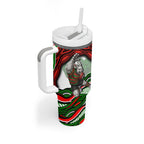 Personalized South Sydney Rabbitohs Tumbler With Handle Aboriginal Dot Art - Dreamtime Rugby Mascot