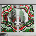 Personalized South Sydney Rabbitohs Window Curtain Aboriginal Dot Art - Dreamtime Rugby Mascot