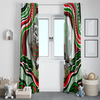 Personalized South Sydney Rabbitohs Window Curtain Aboriginal Dot Art - Dreamtime Rugby Mascot