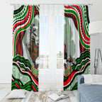 Personalized South Sydney Rabbitohs Window Curtain Aboriginal Dot Art - Dreamtime Rugby Mascot