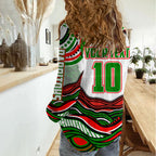 Personalized South Sydney Rabbitohs Women Casual Shirt Aboriginal Dot Art - Dreamtime Rugby Mascot